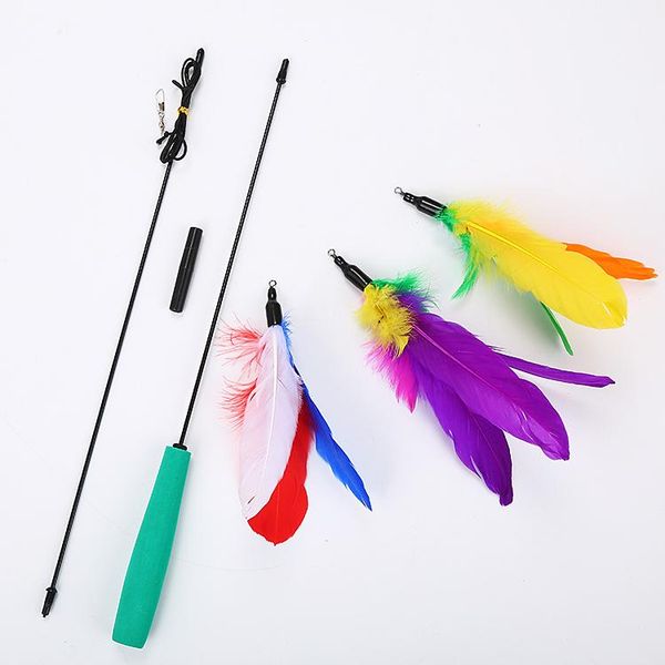 

cat toys teaser pack with 3 feather toy set in stock pet interactive products
