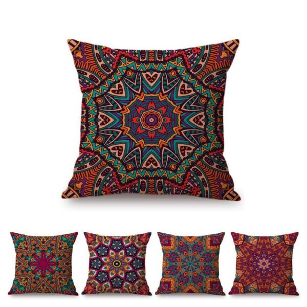 

cushion/decorative pillow bohemian mediterranean style ethnic mandala geometric design sofa throw cover colorful floral geomtry linen cushio