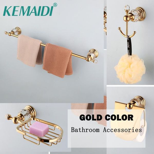 

bath accessory set kemaidi luxury golden bathroom hardware sets 304 stainless steel brushed paper holder towel rack soap dishes product