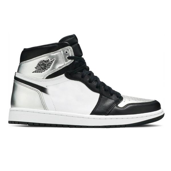 

wmns 1 high og silver toe basketball shoes 1s sneakers cd0461 001