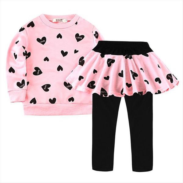 

toddler girls clothes kids autumn winter t shirt pants christmas printed outfits sport suit children clothing set, White