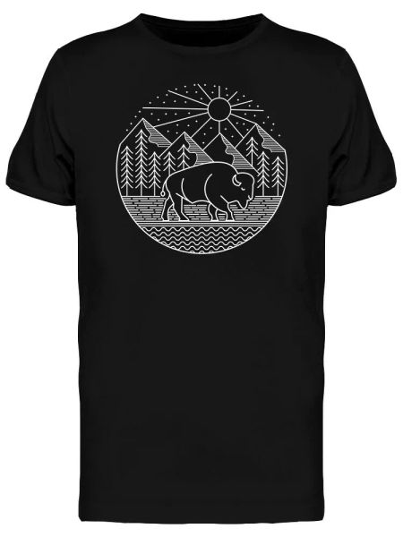 

Grazing Bison Men's Tee -Image by Shutterstock, White;black