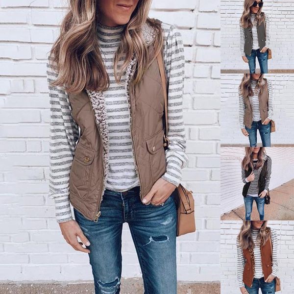 

women's vests winter two-way women teddy vest coat fluffy reversible windproof jacket lady sleeveless outerwear thicken warm pocket wai, Black;white