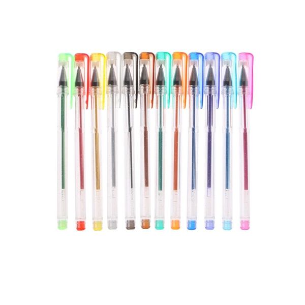 

0.5mm luminous flash colour party neon clip gel ink pen writing ballpoint office drop pens