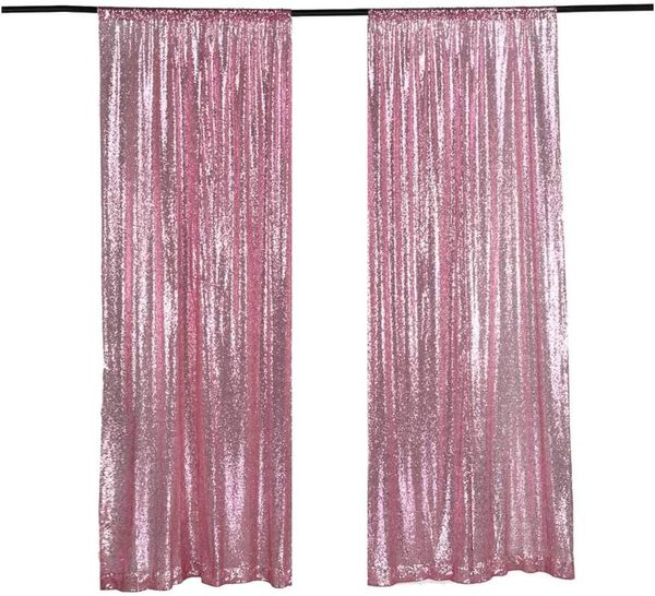 

party decoration lqiao sequin backdrop curtain panel 2x8ft-pink gold,sequin pography for party/home 2pcs