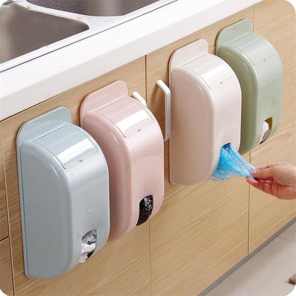 

hanging baskets 1pc plastic garbag bag holder stand rubbish trash basket wall mounted storage box rack kitchen accessories
