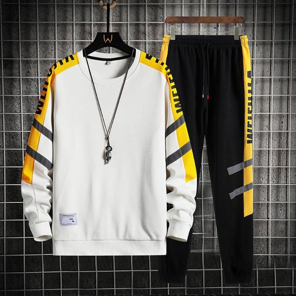 

jogging clothing patchwork tracksuit men spring autumn suit fashion 2 piece set running sportswear workout clothes, Black;red