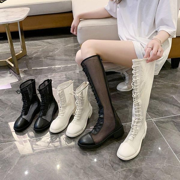 

boots summer peep toe ankle sandals thin high heels women's mesh hollow women pumps cross-tied lady gladiators shoes sandal, Black