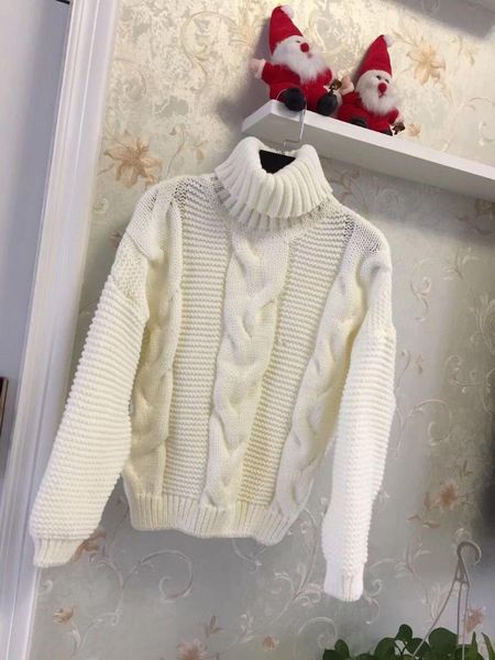 

women's sweaters winter women sweater female pullover fashion casual loose bat sleeve thick warm turtleneck twist basic short, White;black