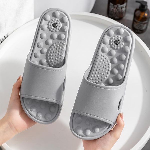 

2021massage slippers summer shoes shower sandal quick drying bathroom outdoor slide women men, Black