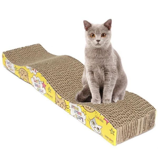 

funny cat kitten paper cardboard corrugated scratch board pad scratcher bed mat care toys 12*5*44cm