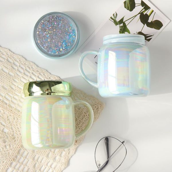 

mugs lovely creative ins girls' large-capacity for ceramic cups and with lids