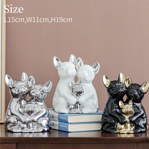 

electroplating creative cute animal pug ceramic home decoration gift