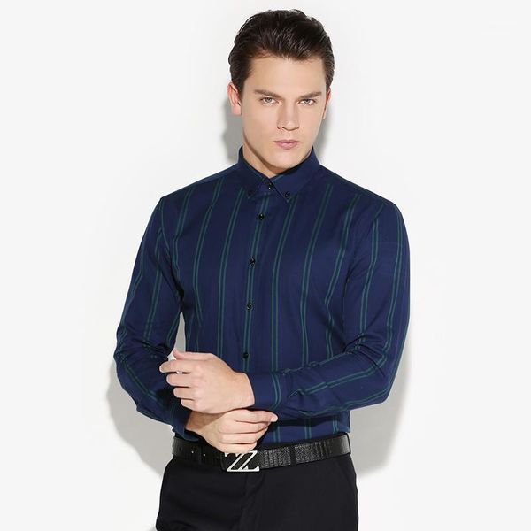 

100% cotton rough vertical stripes men's dress shirt long sleeve non-iron shirts comfortable and high-quality fabric casual, White;black