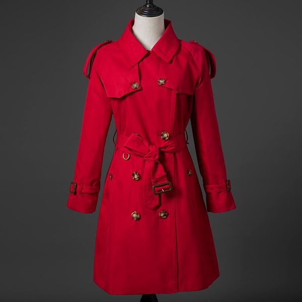 

women's trench coats autumn fashion british coat long top, Tan;black