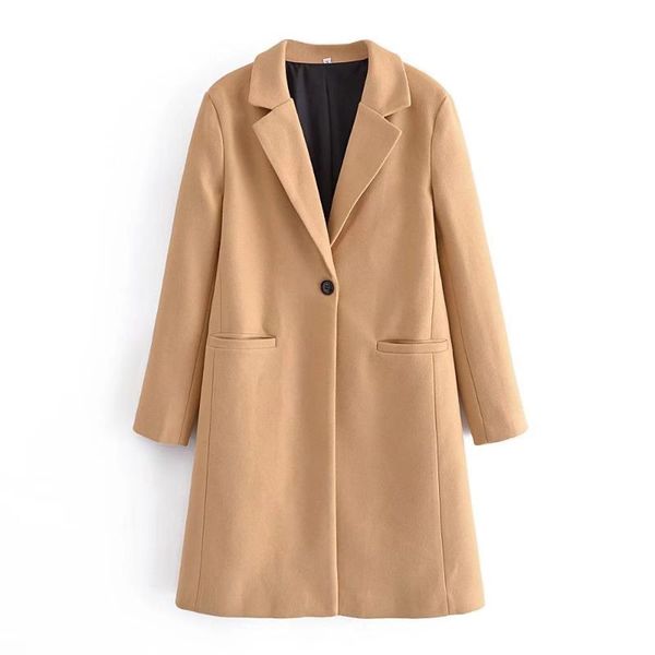 

women's trench coats the europe and united states in autumn wind dress 2021 long khaki cloth coat djf, Tan;black
