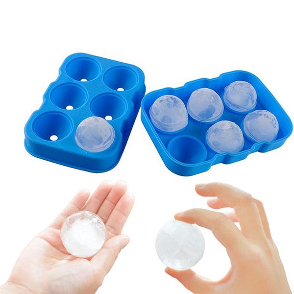 

baking moulds 6 cell big sphere ice ball maker cube tray large silicone mold whiskey wine cocktail party bar accessories