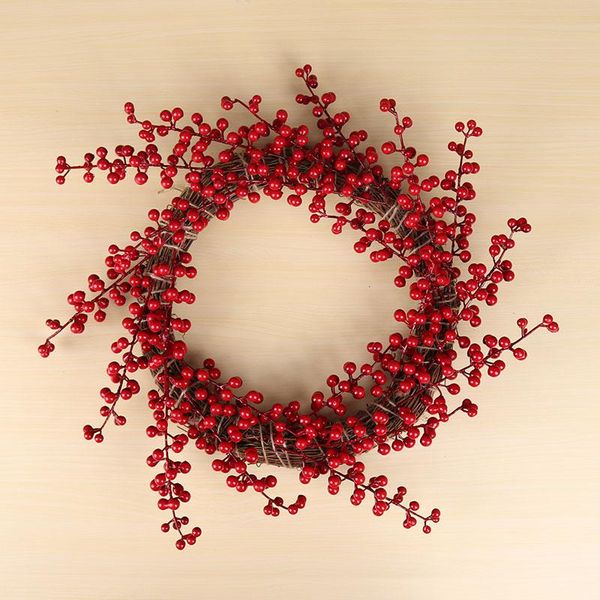 

autumn foam christmas red berry branch artificial flower diy handmade accessories year wreath decoration for home decorative flowers & wreat