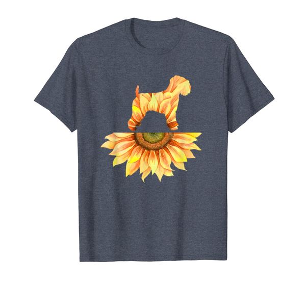

soft coated wheaten terrier gift sunflower shirt women, White;black
