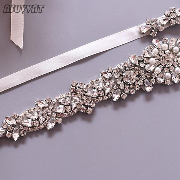 

wedding sashes fashion women belt for bride rhinestone pearl applique crystal accessories girl party dress, White