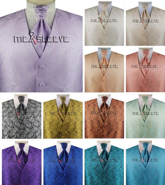 

men's vests design colorful paisley wedding/suiuxedo waistcoat set, Black;white