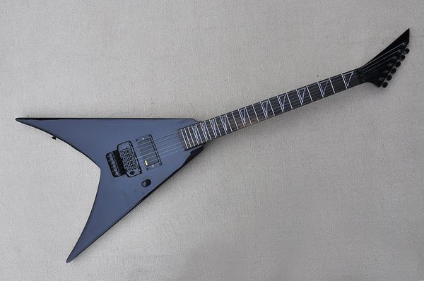 

factory custom black electric guitar with black hardwares,rosewood fretboard,double rock bridge,can be customized