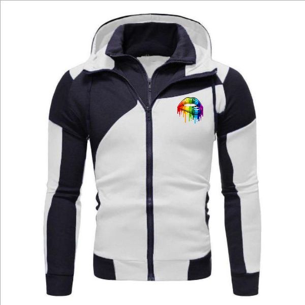 

men's jackets hoodies tracksuit drawstring pocket hooded sweatshirt print long sleeve zip slim coat jacket spring autumn, Black;brown