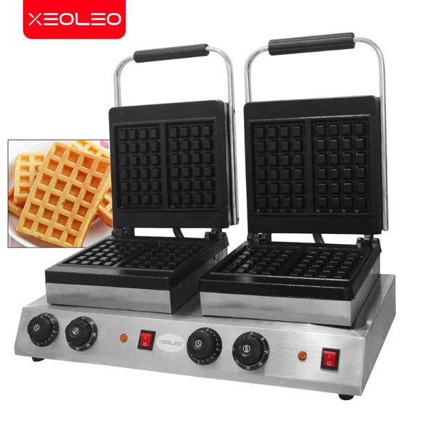

bread makers xeoleo double plates electric waffle maker 220v/3200w sandwich machine commercial stainless steel material