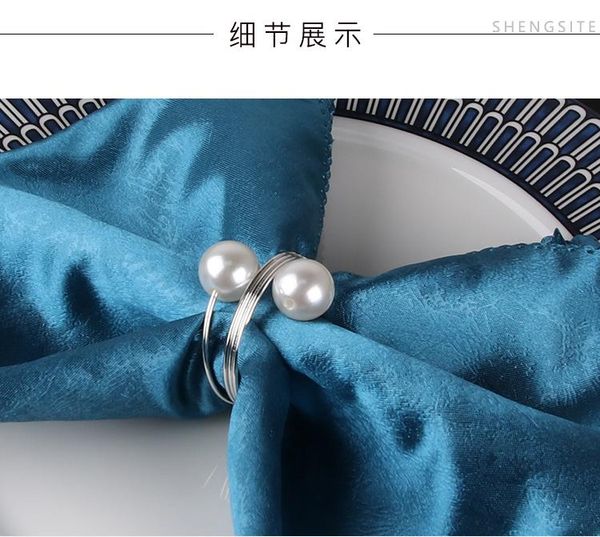 

napkin rings 6 / pcs el tableware pearl spring meal buckle model room table decoration