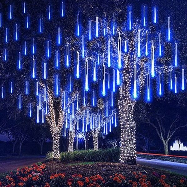 Chuveiro de meteoro romântico levou luzes ao ar livre à prova d 'água festival iluminação água jardim decorativo luz corda