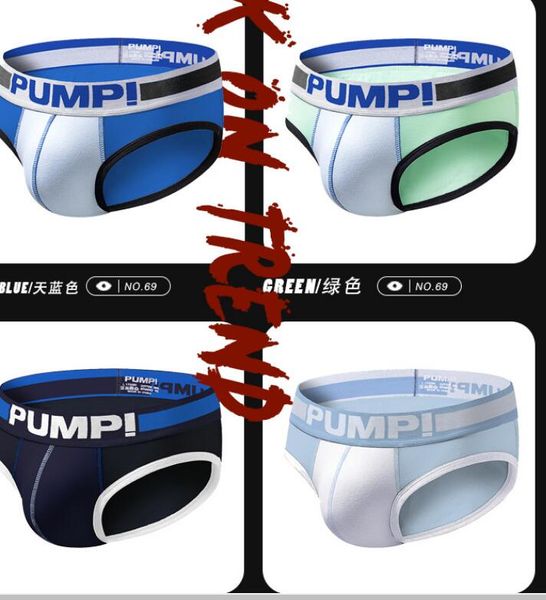 

wholesale new fine pump underpants men's cotton underwear breathable body shaping briefs men with packaging bags, Black;white