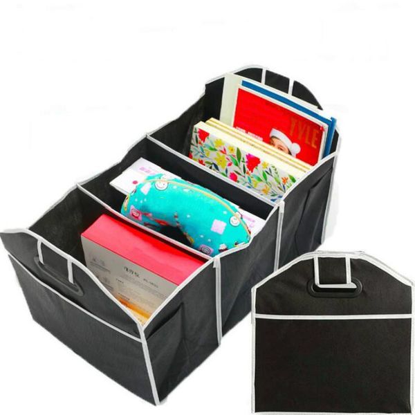

car organizer trunk soft felt anti slip storage box portable foldable cloth case auto interior stowing tidying