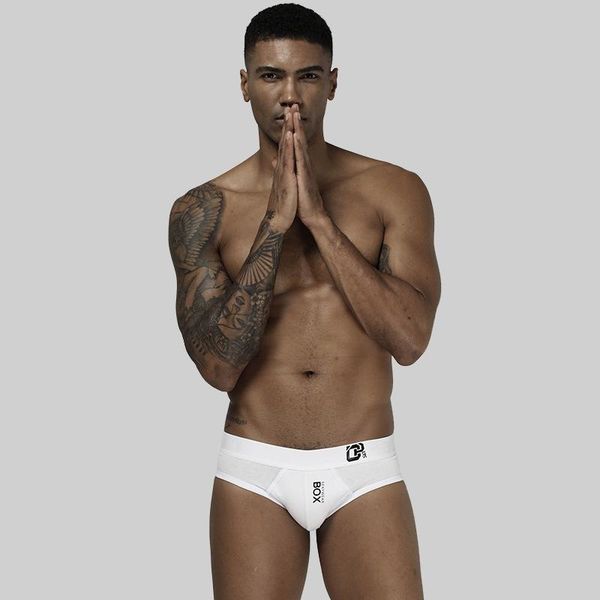 

underpants orlvs men's underwear white panties cotton breathable u convex briefs male lingerie box shorts plus size -2xl, Black;white