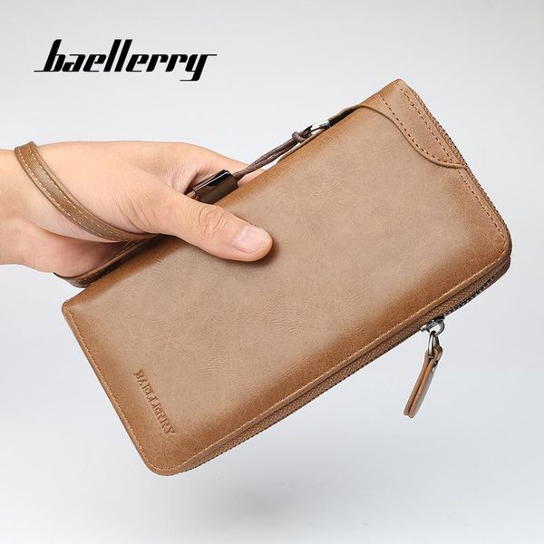 

wallets pu leather men with clutch wristlet long purse for male casual business zipper large capacity card holder lsh601, Red;black