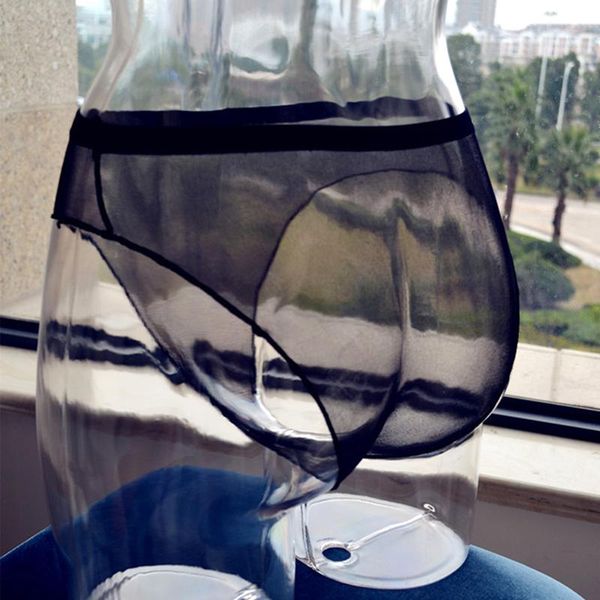

breathable underwear transparent briefs low-waist panties mesh gauze underpants, Black;white