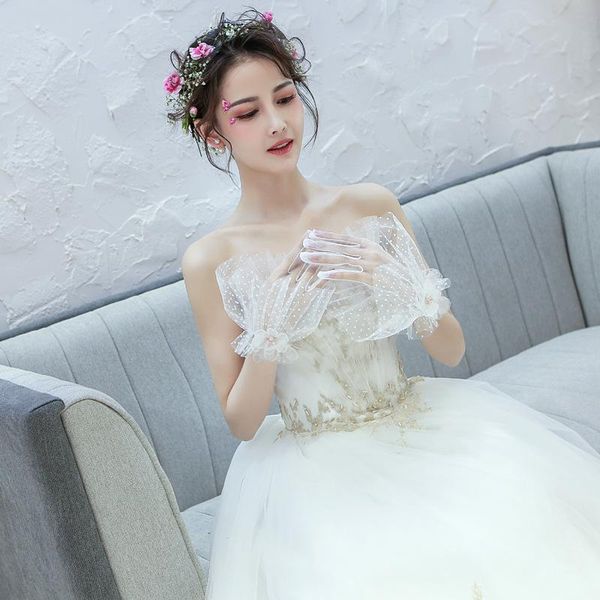 

bridal gloves wedding dress short full finger lace, White