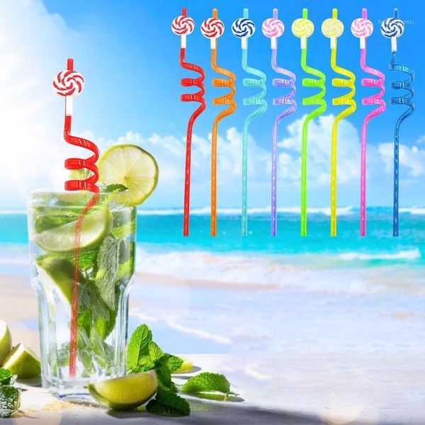 

drinking straws 24pc curved party decoration candy cartoon reusable fft1