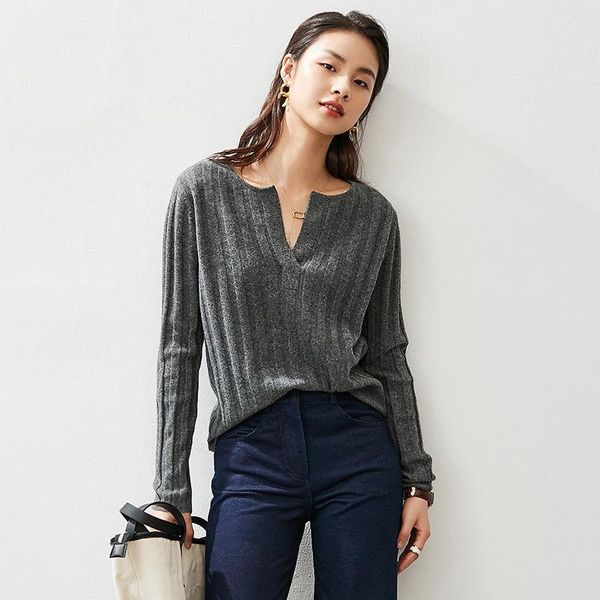 

women's sweaters 2021 autumn and winter pure cashmere sweater women v-neck pullover base, White;black
