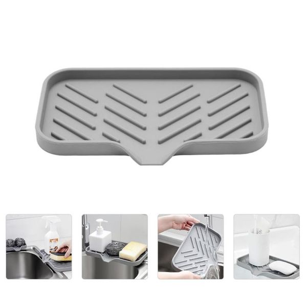 

soap dishes silicone sink storage holder drain rack organizer tray with spout