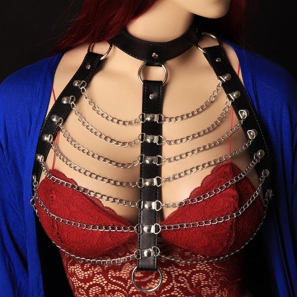 Gürtel Rock Punk Stilvolle Accessoires Brust Taille Riemen Harness Gothic Handmade PU Leder Körper Bondage Für Frauen Männer