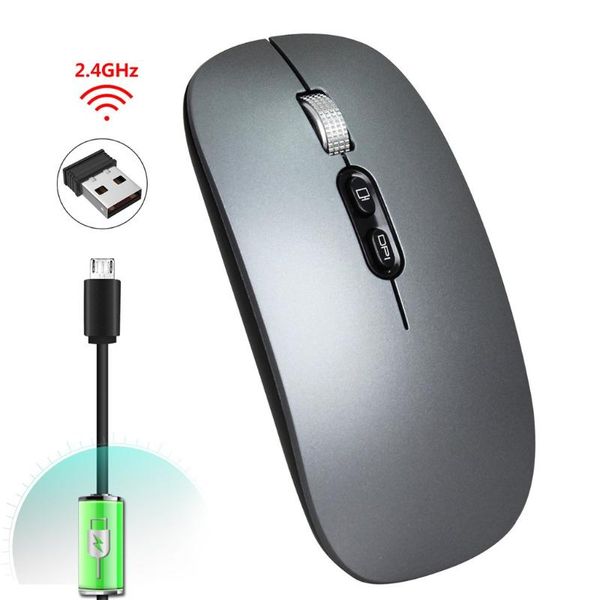 

2.4g wireless mouse silent click optical fashion universal practical bluetooth metal noiseless for pc office mice