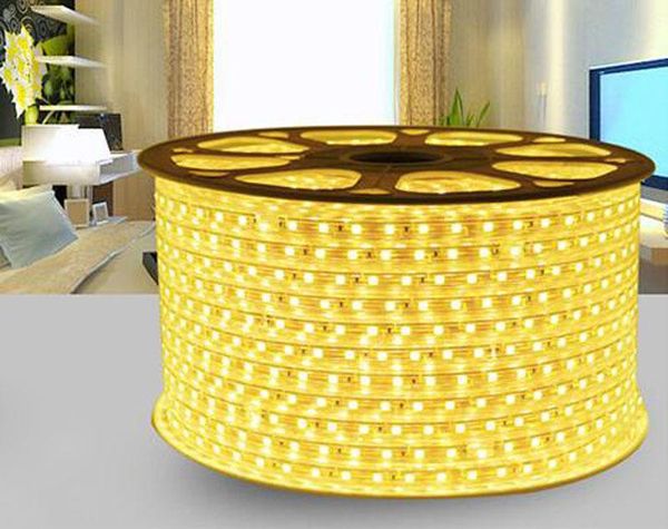 

fanlive 50m/lot ac 220v ac110v waterproof led strip light 2835 smd 180leds/m three row flexible tape lights neon strips