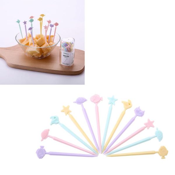 

20pcs fruit picks creative cartoon mini forks for dessert cake