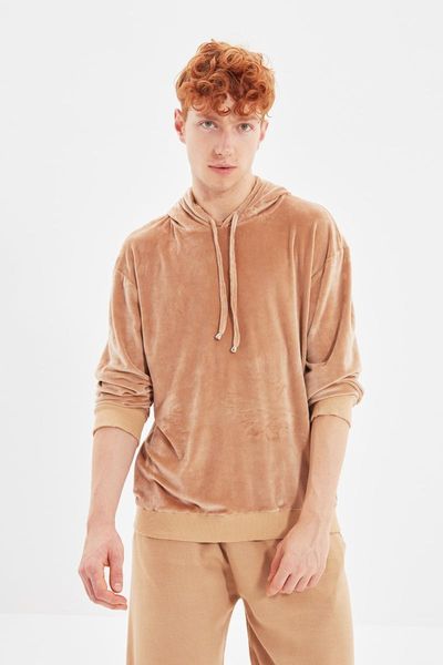 

men's hoodies & sweatshirts trendyol men 's regular fit hooded sweatshirt tmnaw22sw1139, Black