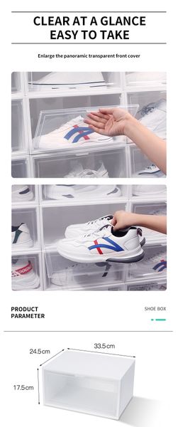 

anti oxidation magnetic absorption plastic shoebox storage boxes transparent flip type dust-proof clothing bag cosmetic gf127