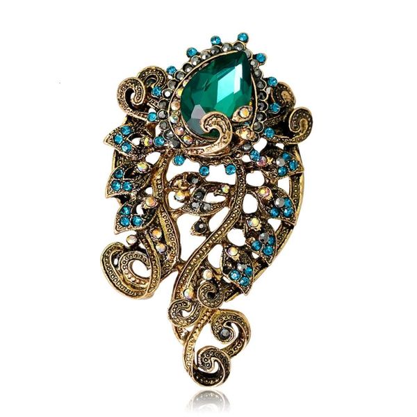 

gujin series colorful alloy inlaid diamond brooch suit accessories yuman, Gray