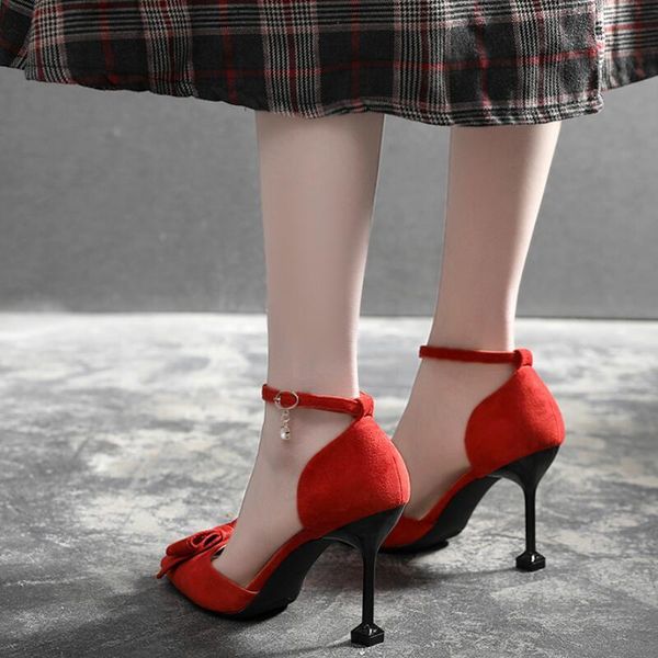 

dress shoes french small high heels 5cm fairy stiletto girl mid-heeled fresh fashionable comfortable n61, Black