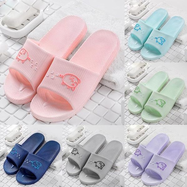 

slippers summerÂ men's home pig cartoon bathing non-slip soft bottom casualÂ flip flopsÂ shoes sandals indoor, Black