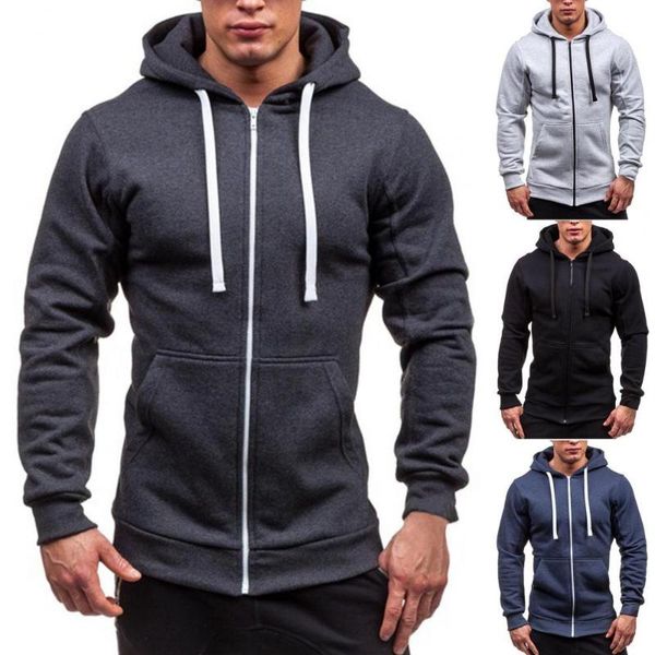 

men's jackets stylish zipper closure long sleeve sweatshirt tracksuit casual solid color for office, Black;brown