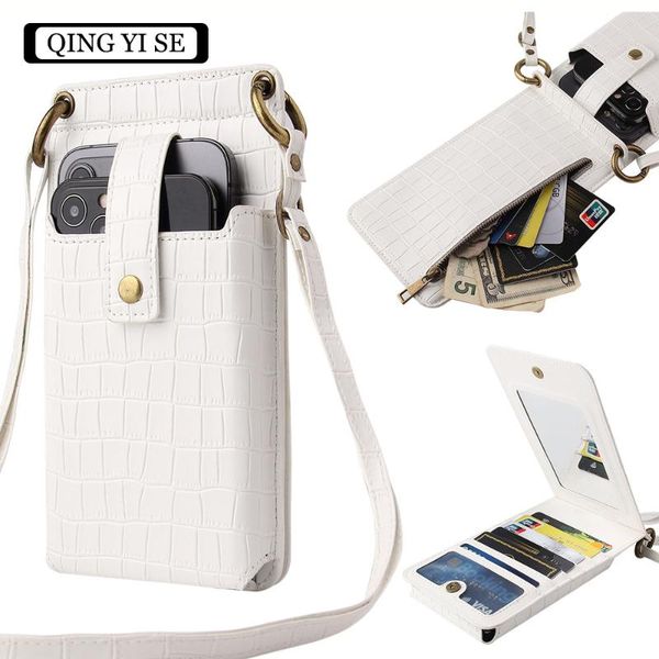 

cell phone pouches mobile bag ladies multifunctional crossbody retro european and american mini one-shoulder crocodile pattern coin purse